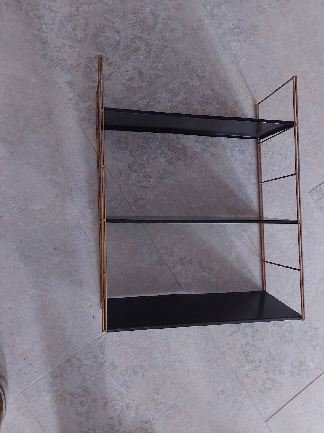 Vintage string metal shelves