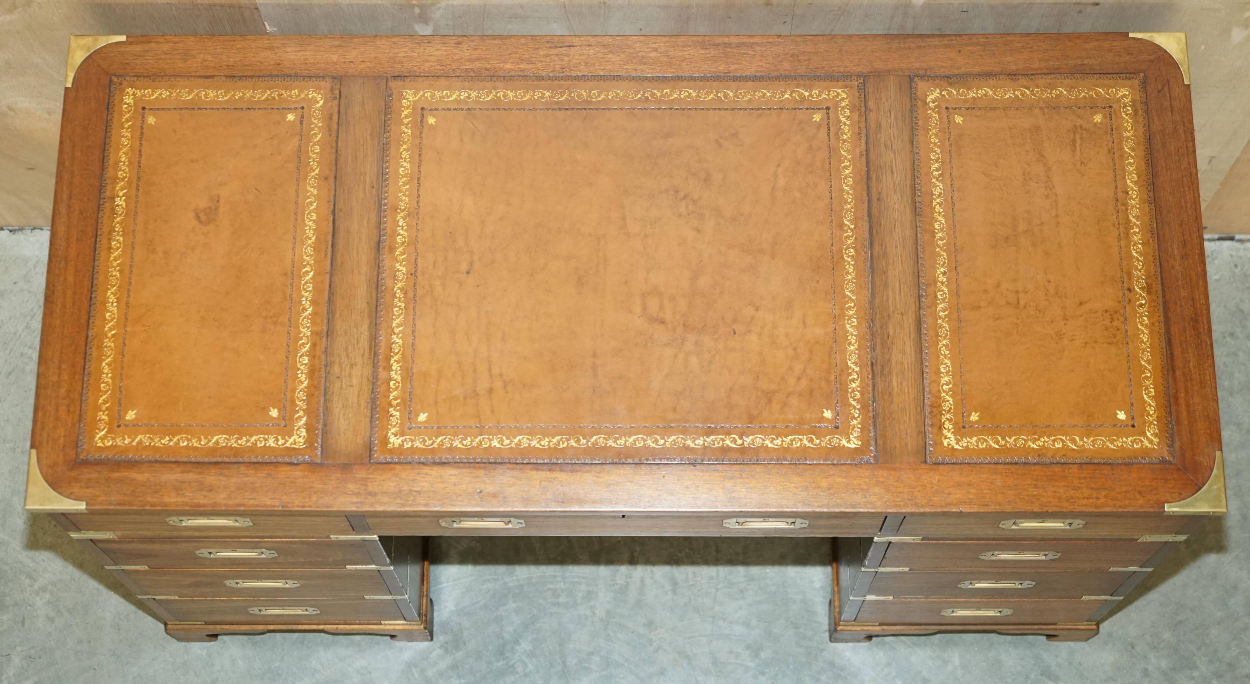 Restored leather military campaign desk Harrods Kennedy