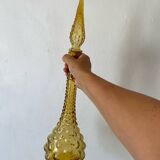 Carafe italienne Empoli verre ambre bulles , 1970