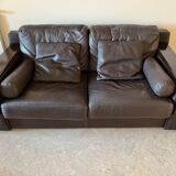 Convertible leather sofa
