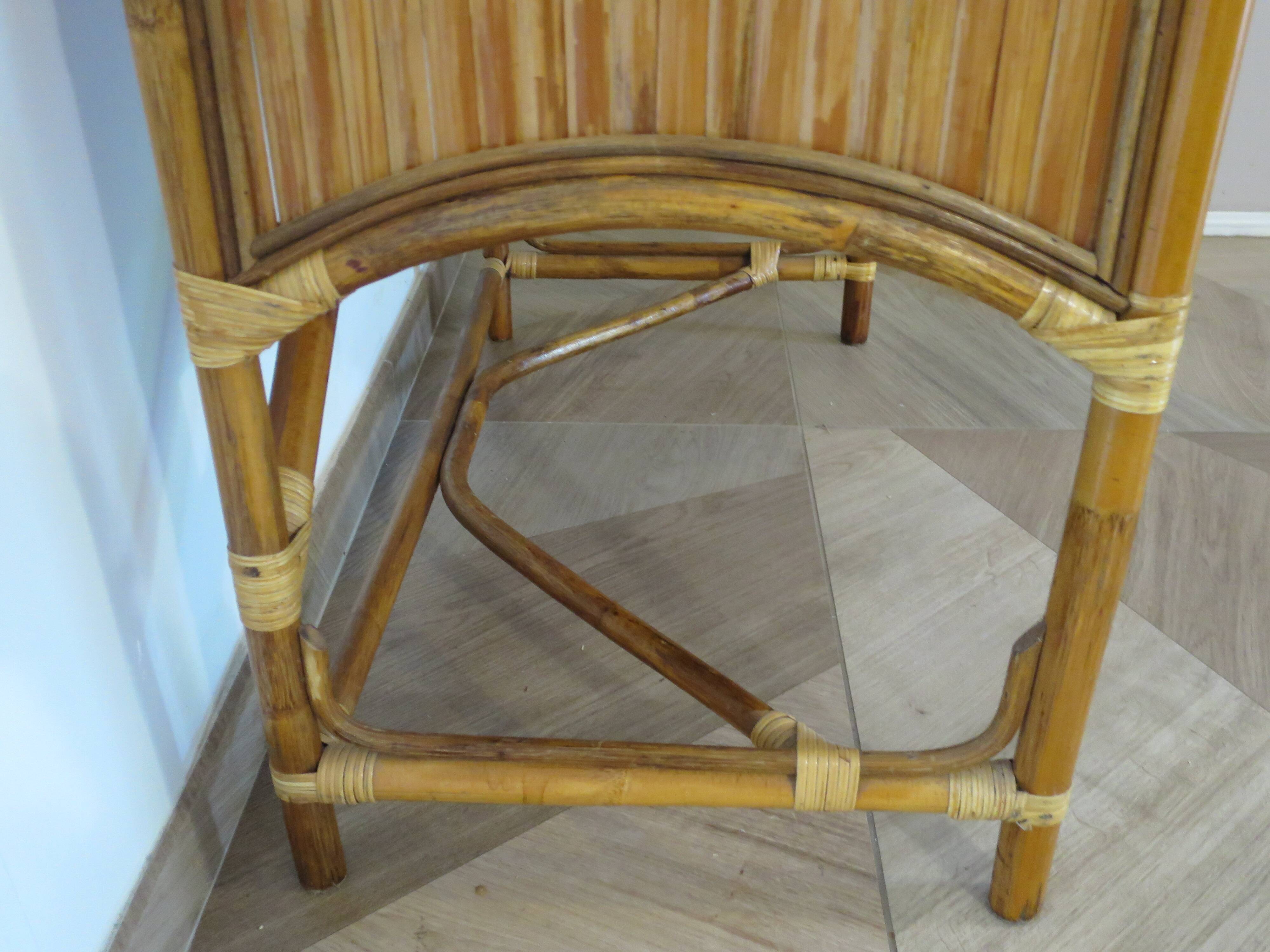 Vintage console/desk made of natural woven rattan, 1960s