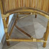 Vintage console/desk made of natural woven rattan, 1960s