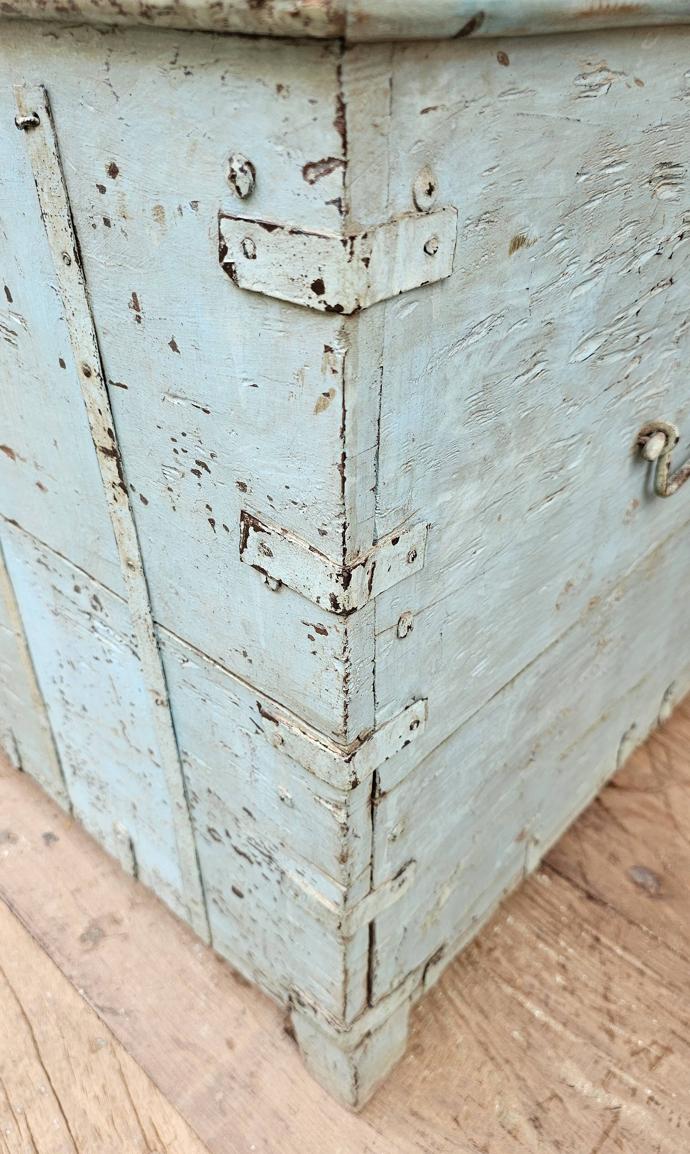 Antique Burmese teak dowry chest