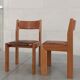 Chaises en orme et cuir, 80's