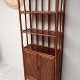 Vintage bamboo bookcase and canning
