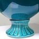 Turquoise & cobalt blue glazed earthenware vase/cache-pot by D. Dinis, 1960s-80s.