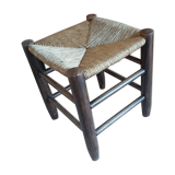 Wooden and vintage straw tabout