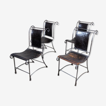 4 fauteuils en fer forgé