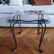 1950s coffee table in wrought iron and glass top