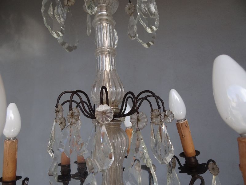 Hanging crystal chandelier and bronze 1900