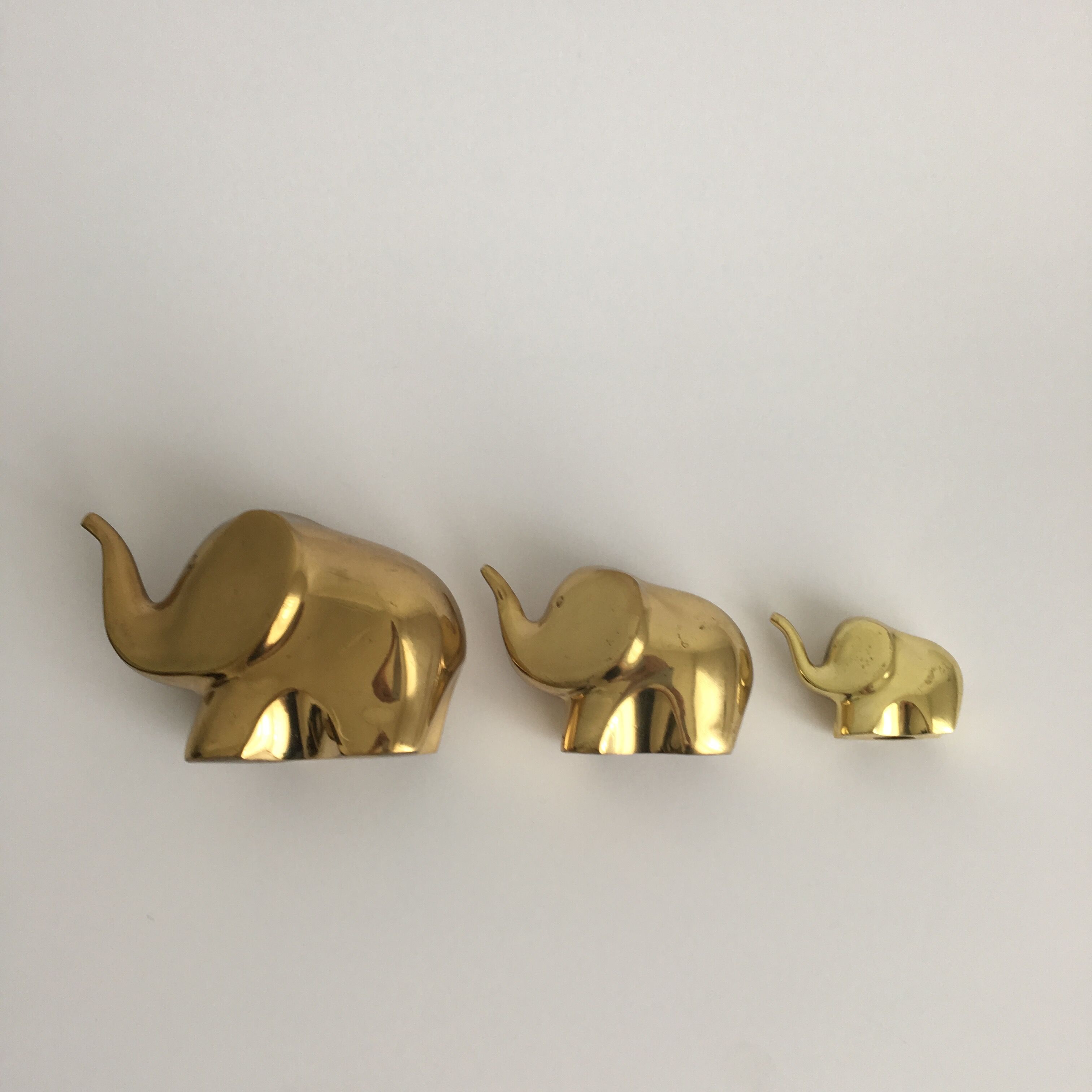 Set of 3 Brass Elephants Figur