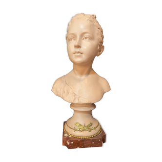 Bust of a young girl in terracotta