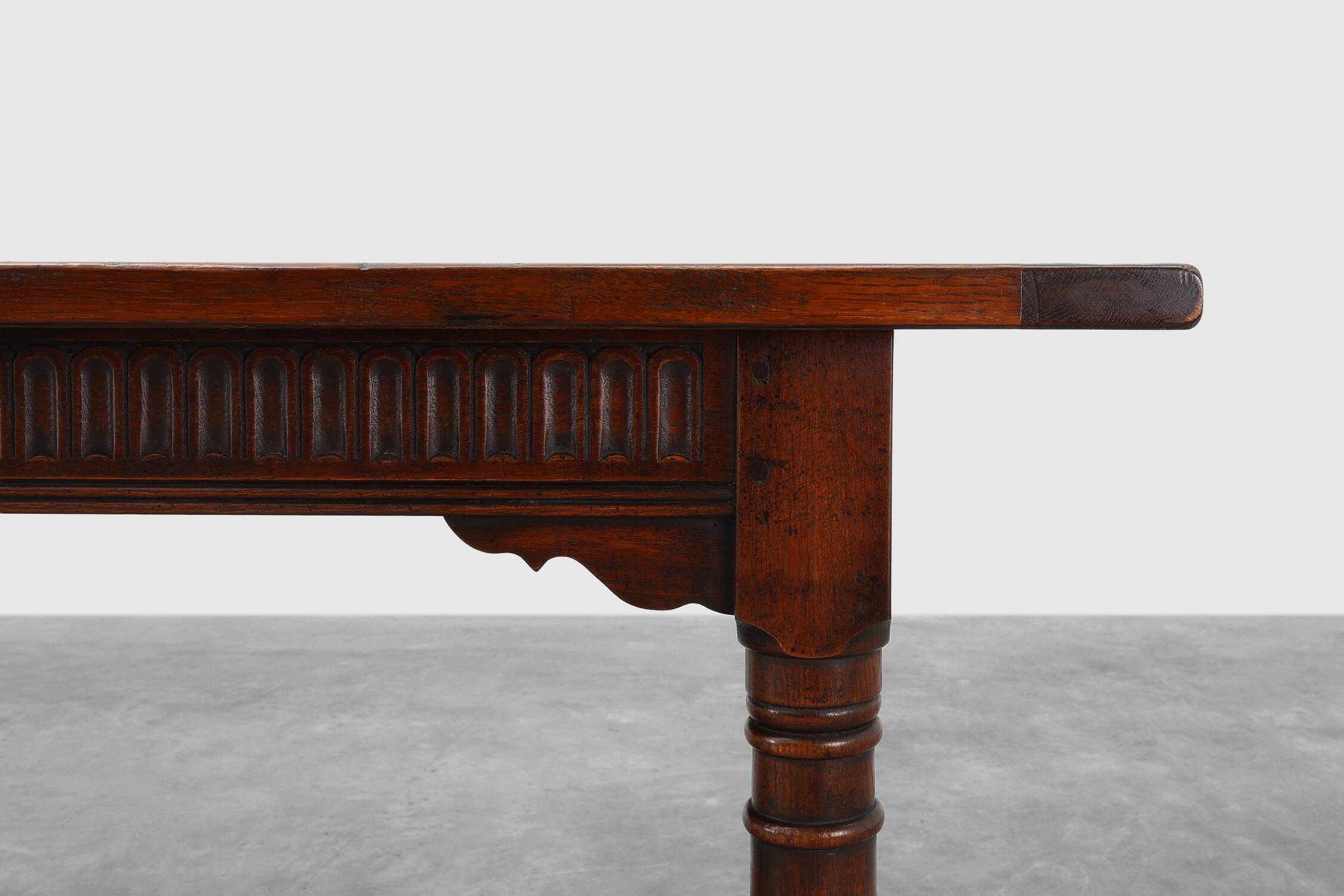 19th-Century French Provincial Oak Dining Table
