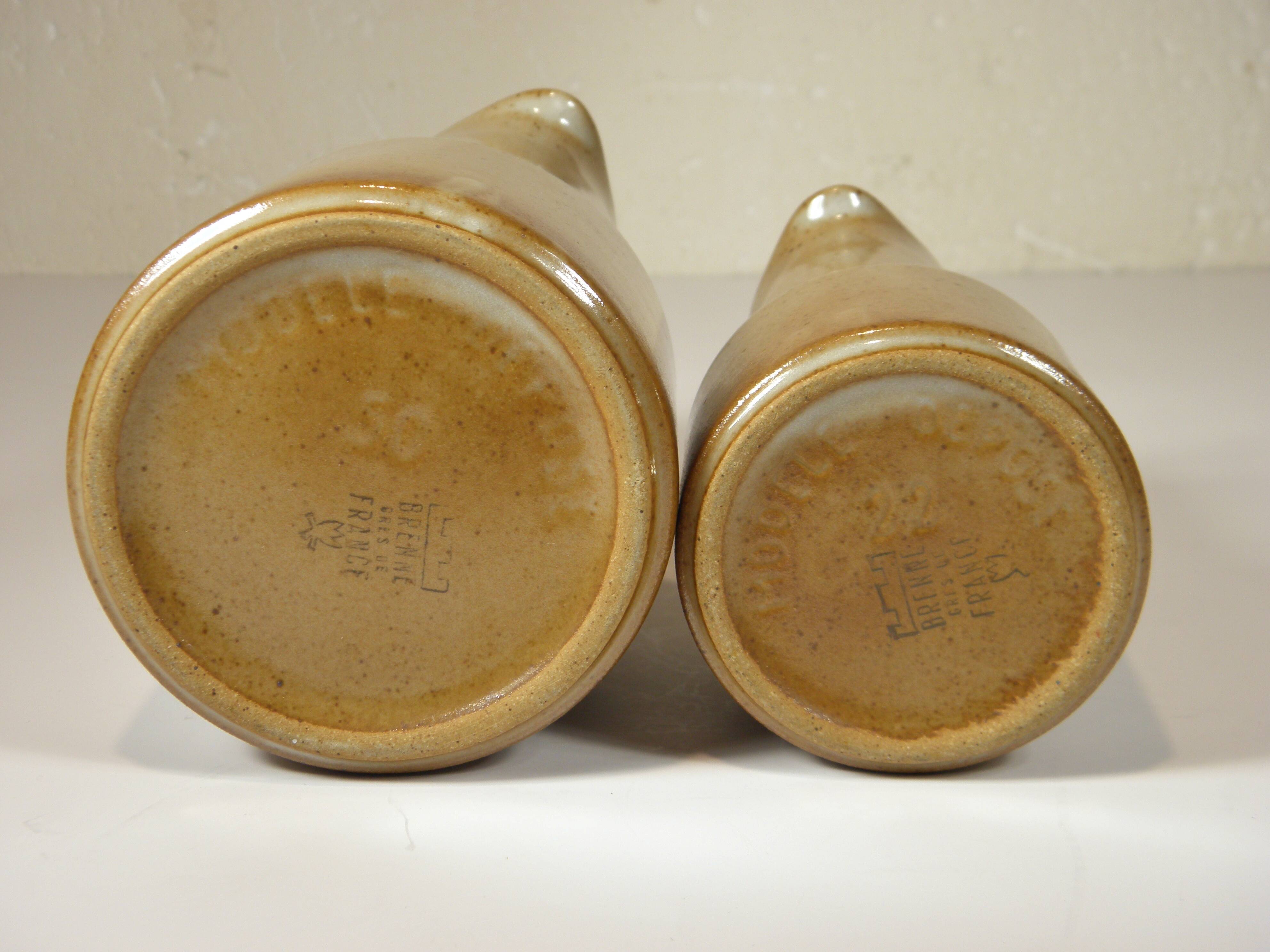 TWO STONEWARE jugs from Brenne