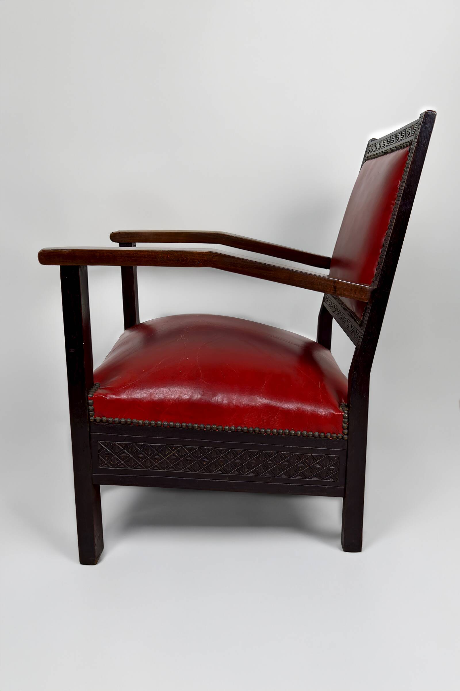 Paire de Fauteuils Art Deco Colonial en Bois Sculpté, Algérie, 1930