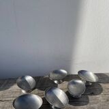 6 oval brushed stainless steel cups