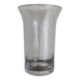 1970 XXXL vase in solid bubbled glass H33cm