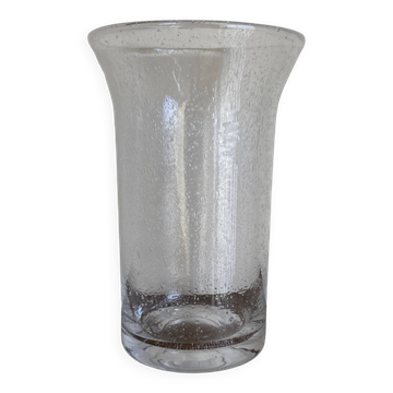 1970 XXXL vase in solid bubbled glass H33cm