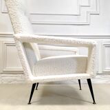 Fauteuil vintage en laine bouclée