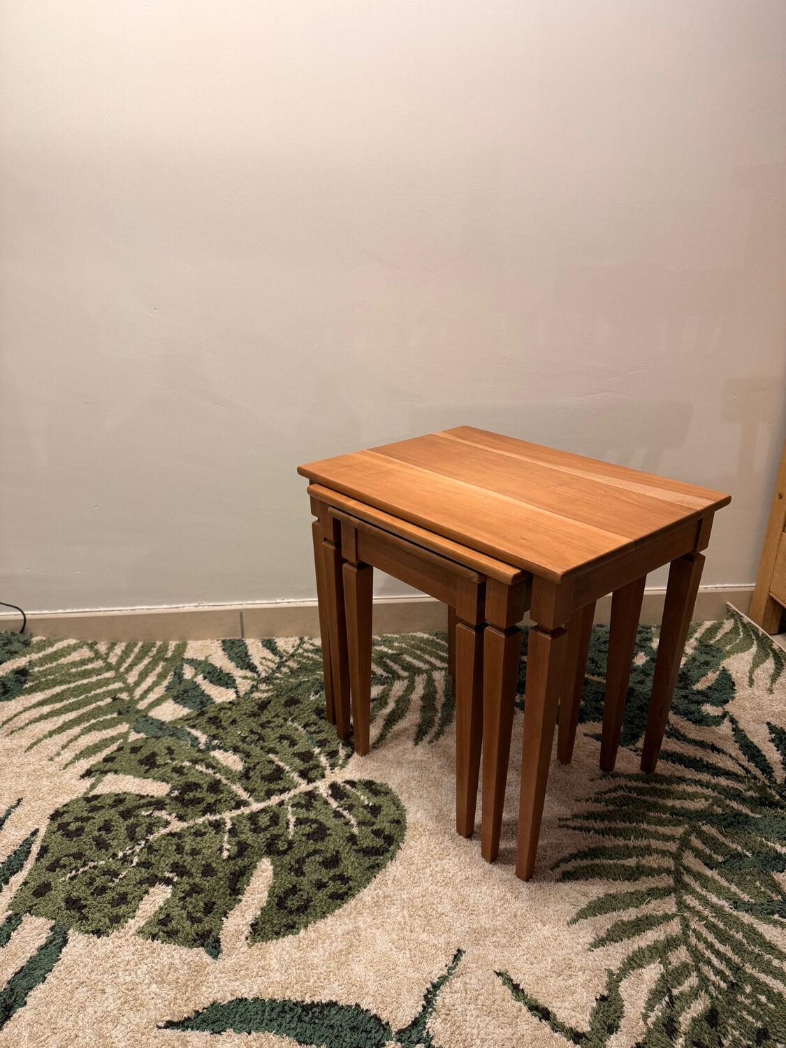 3 nesting tables in solid cherry wood