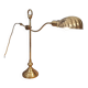 Tommaso Barbi polished brass table lamp vintage shell 1950