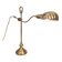 Tommaso Barbi polished brass table lamp vintage shell 1950