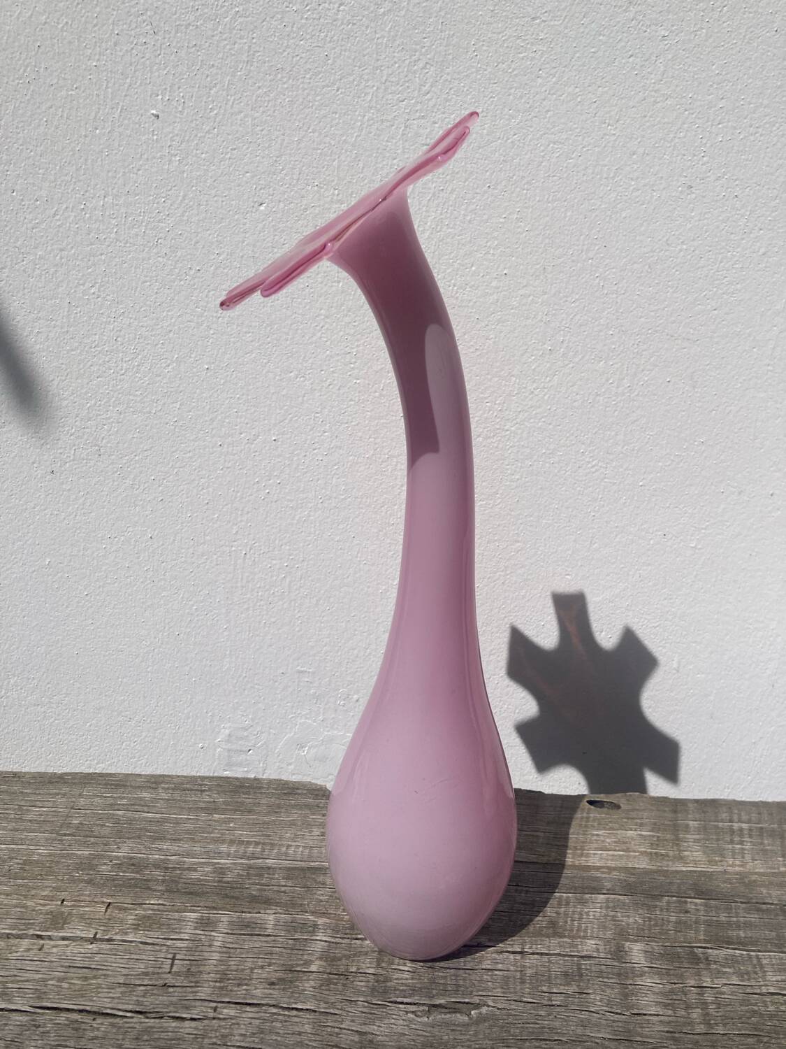 Grand vase fleur opaline rose