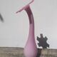 Grand vase fleur opaline rose