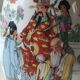 Vase Japonais Traditionnel piriforme peint main. Décor scènes de vie de Geishas. Haut 26,5 cm