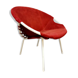 Vintage balloon chair by Lusch & Co red