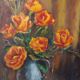 Oil painting on canvas bouquet of flowers