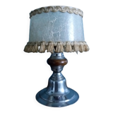 Metal and wood bedside lamp