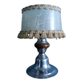 Metal and wood bedside lamp