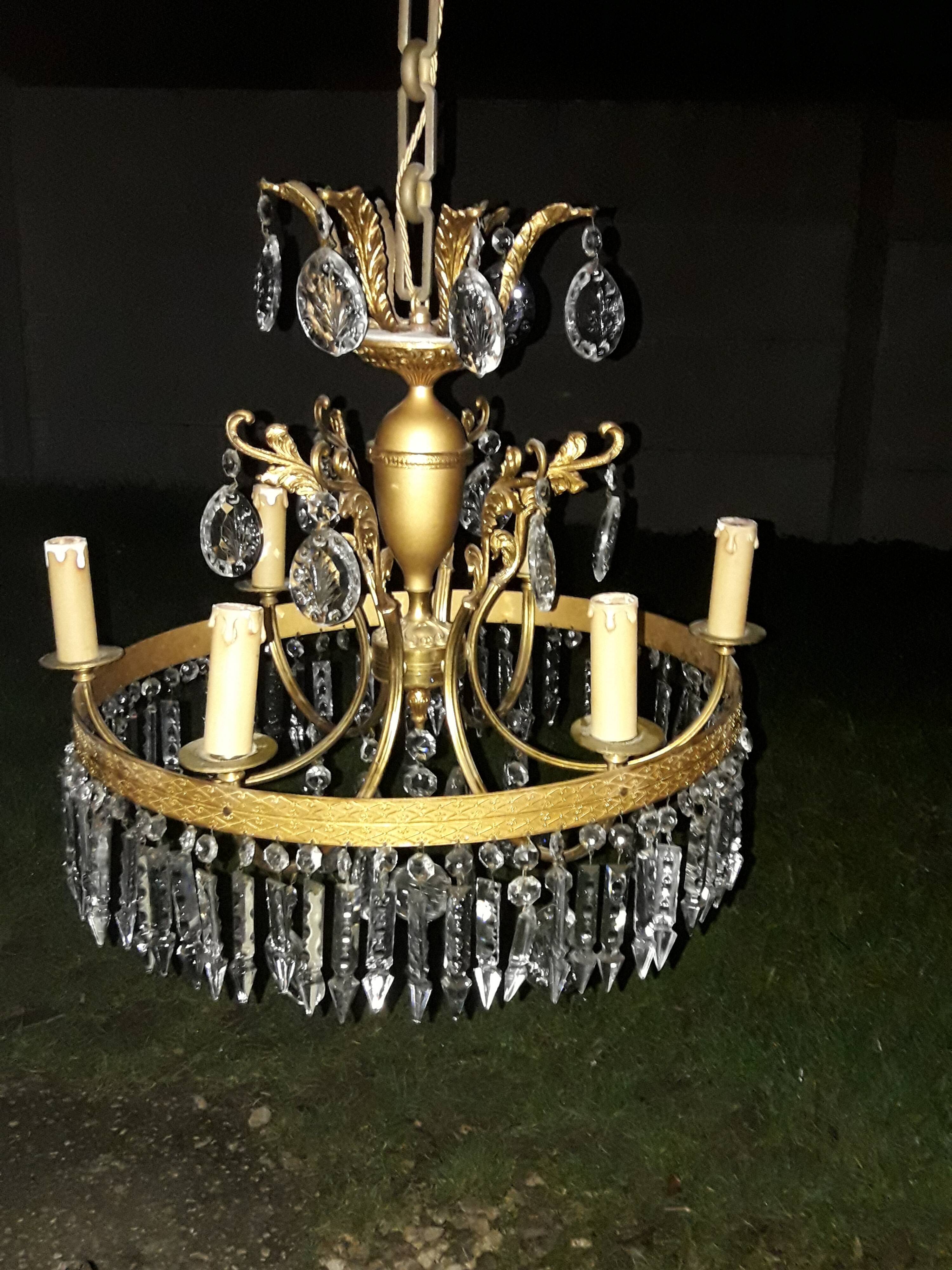 Bronze chandelier and 19th century stamps 6 fires