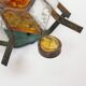 Brutalist glass wall sconce by Longobard, Italy 1960s