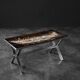 Modernist coffee table in ceramic and metal, 1970.