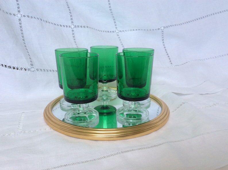 Set of 5 wine glasses Luminarc Arcoroc year 1970