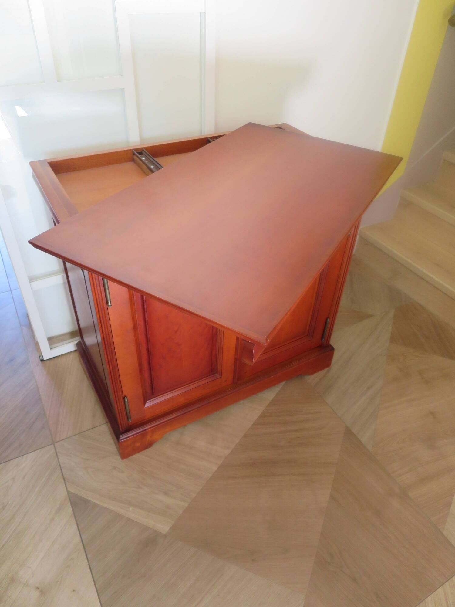 Occasional furniture - TV unit - Rotating tray - Louis Philippe - Solid wood