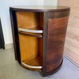 Art Deco rotating round bar in two-tone wood