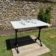 Rectangular bistro table in marble and cast iron