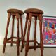 Paire tabourets bar vintage style pub anglais-75 cm