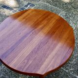 Organic round coffee table in solid teak by john boné for michael laursen denmark 1960