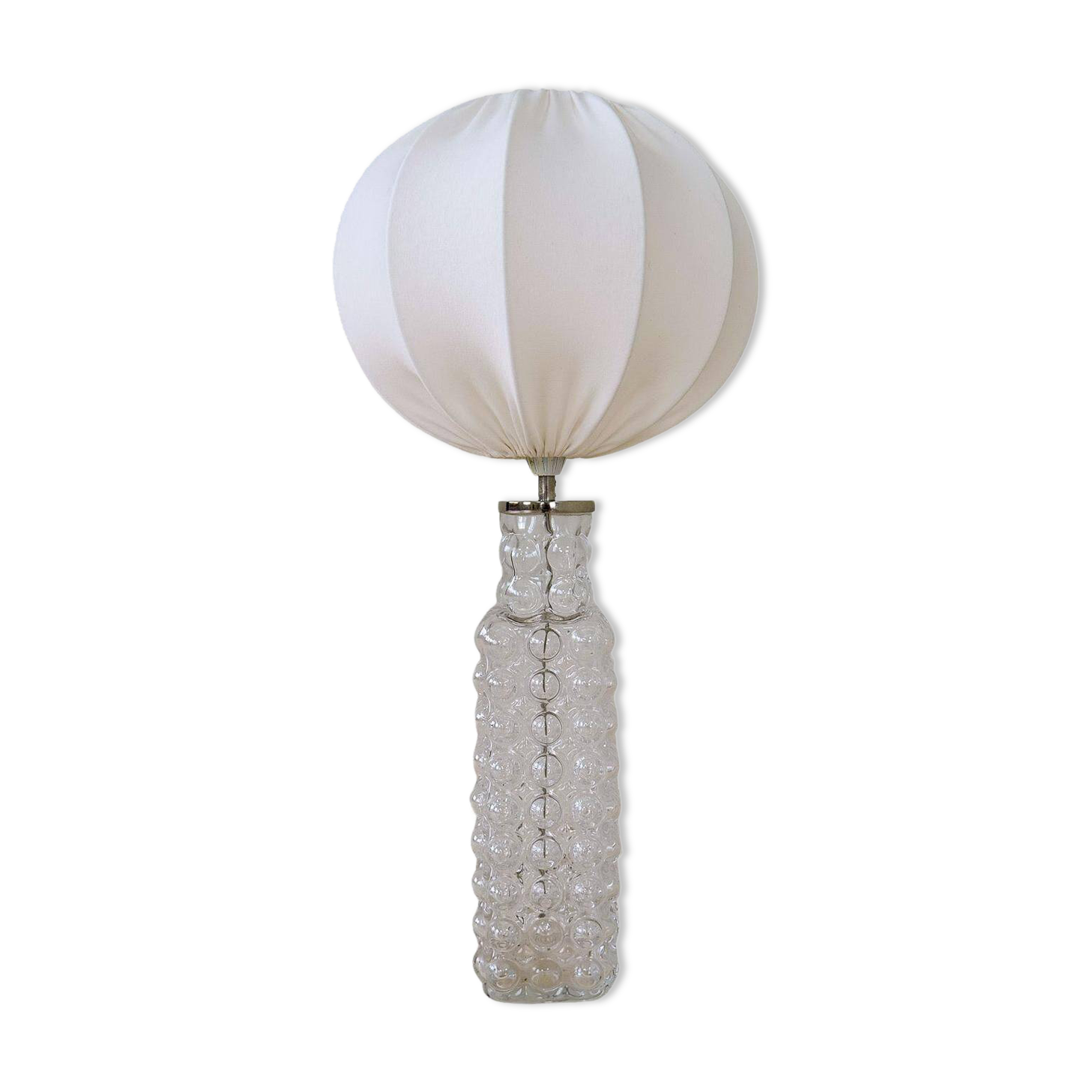 Rare mid-century modern crystal drop table lamp by Orrefors, designed by Carl Fagerlund.