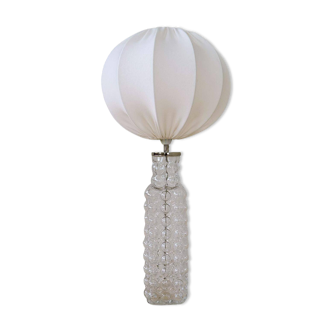 Rare mid-century modern crystal drop table lamp by Orrefors, designed by Carl Fagerlund.