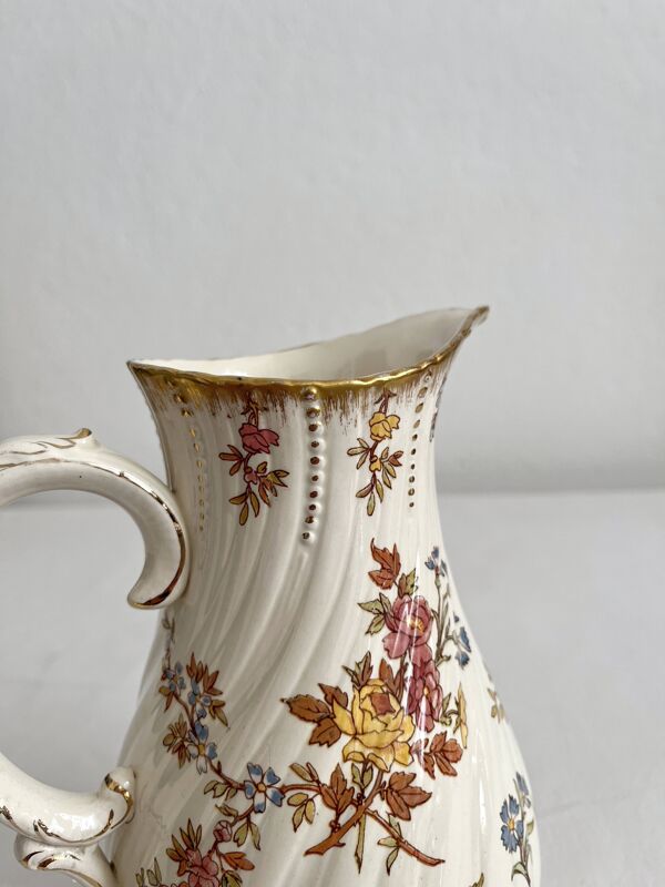 Pot à lait pichet en terre de fer polychrome ''Louis VX'' U&C Sarreguemines