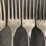 Lot de 15 anciens couverts en métal argenté monogrammé, orfèvrerie christofle