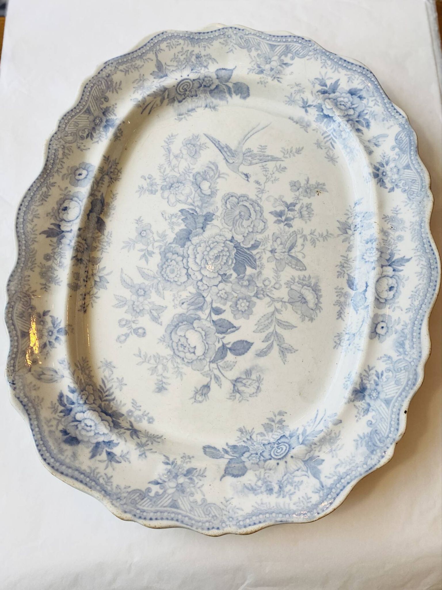 Grand plat ancien anglais « Asiatic Pheasants » – XIXe siècle