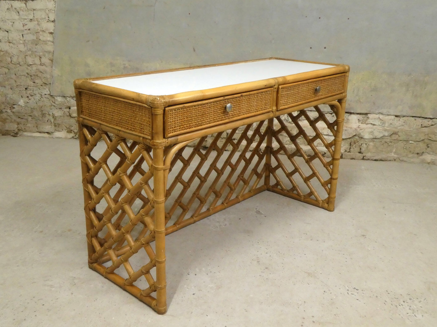 Bamboo dressing table console, 1970
