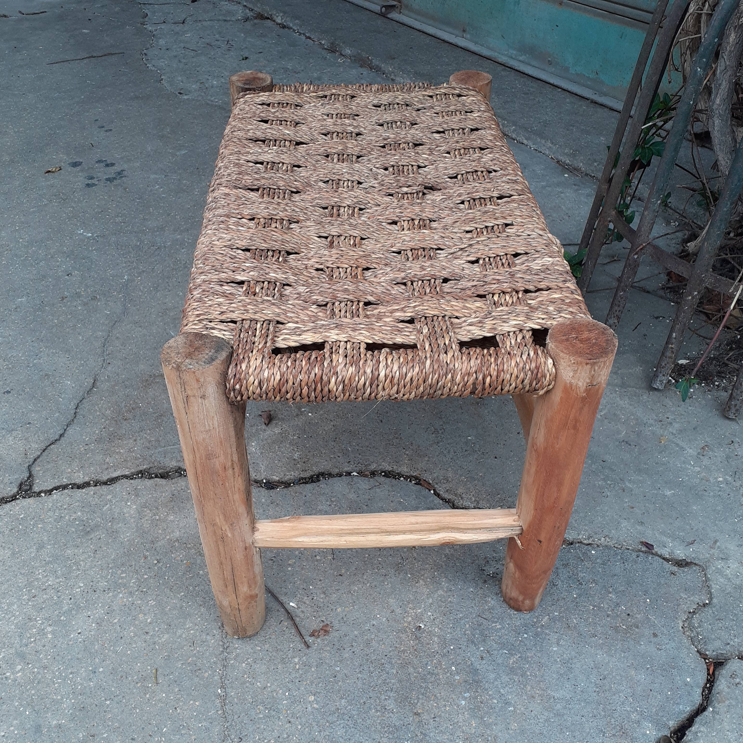 Artisan bench acacia and ropes