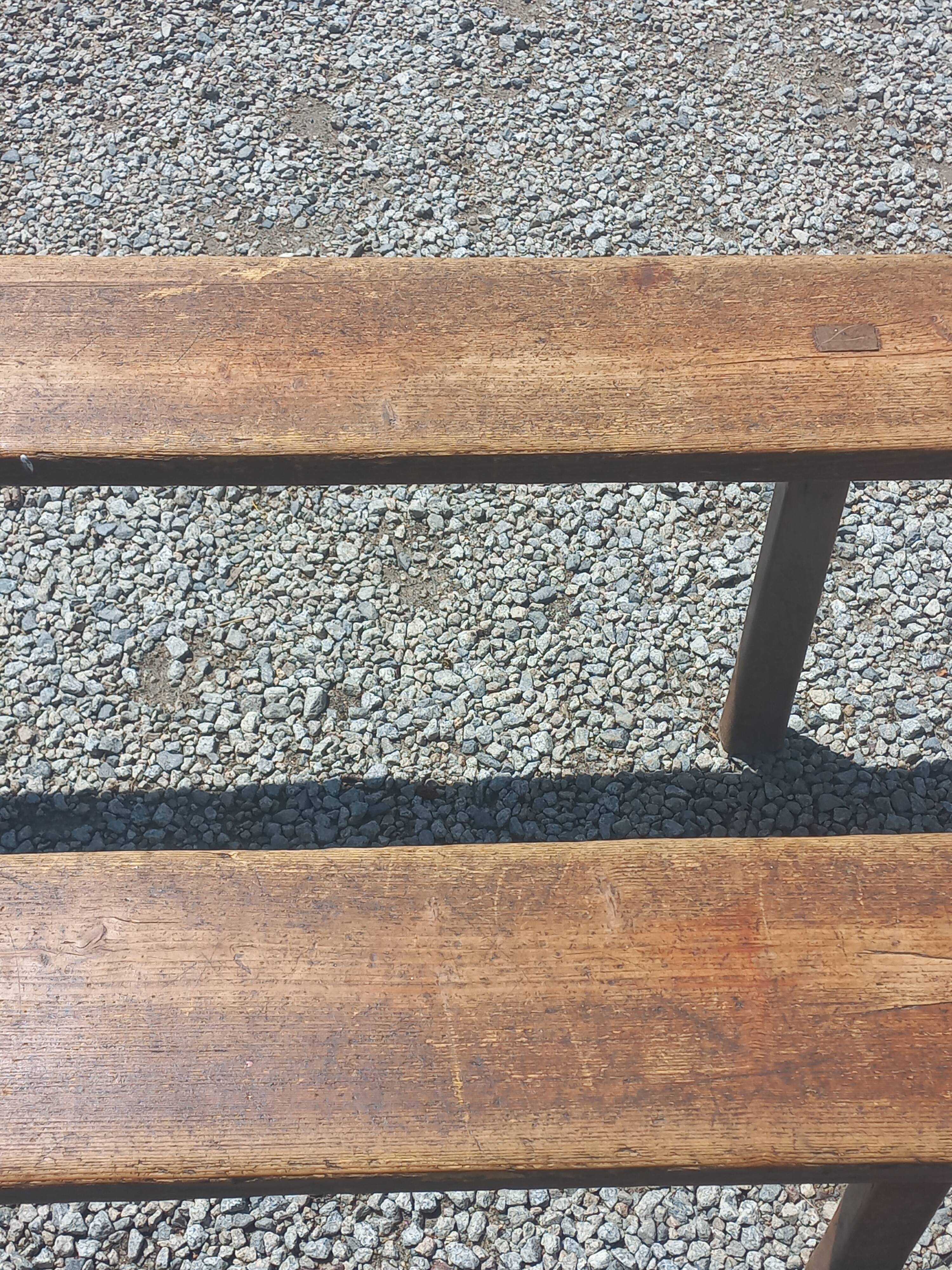 Pair of nineteenth century farmhouse table benches 251cm